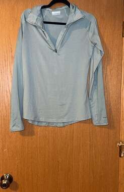 Columbia Sportswear Women's Omni-Wick 1/4 Zip Pullover Mint Green Striped Size M
